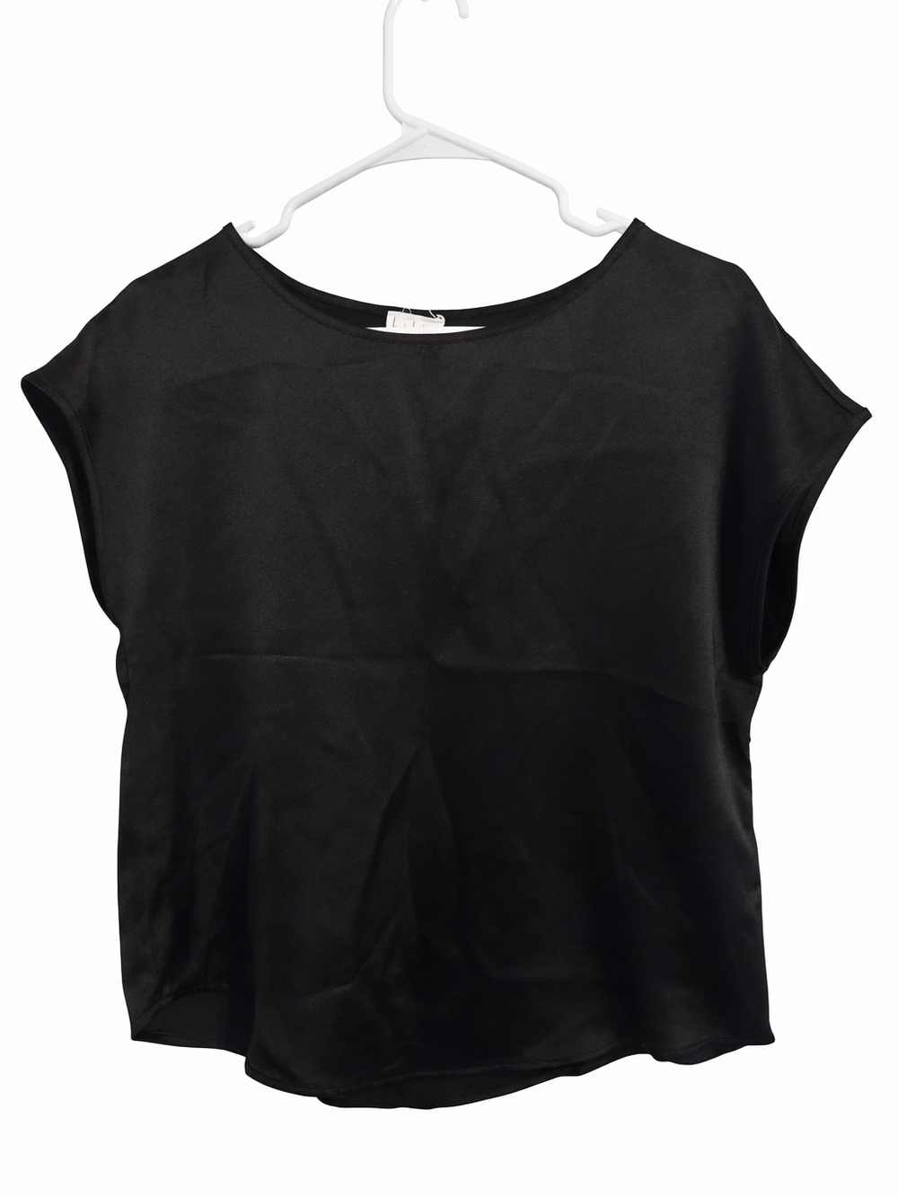 Nicole Miller Black Cap-Sleeve Blouse